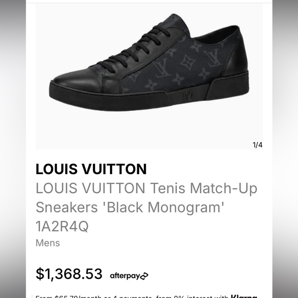 Louis Vuitton Black Monogram Men's Sneakers - Picture 1 of 14